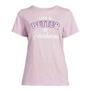 Way To Celebrate Women's Shirt Small Purple Short Sleeve Crew Neck Graphic Tee